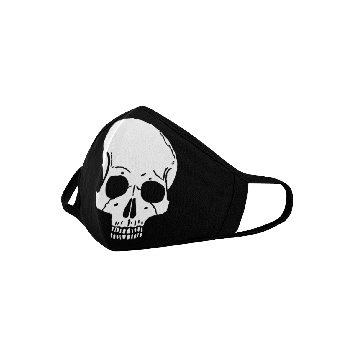 Simple Skull Art Drawing On Black Background Cool Mouth Masks Mouth Mask