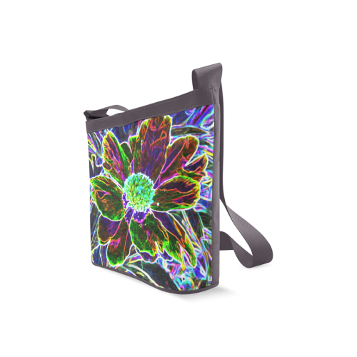 Abstract Garden Peony in Black and Blue Crossbody Bags (Model 1613)