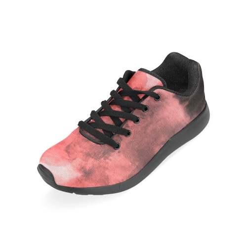 Red and Black Watercolour Men’s Running Shoes (Model 020)
