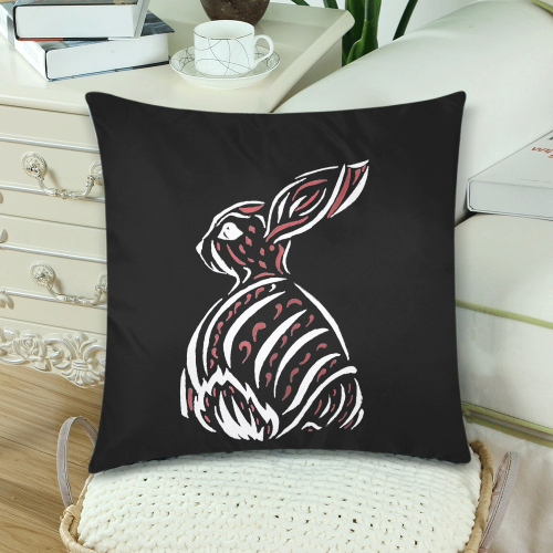 White bunny pillows Custom Zippered Pillow Cases 18"x 18" (Twin Sides) (Set of 2)