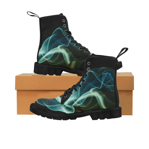 Smoke & Lights Combat Boots Martin Boots for Women (Black) (Model 1203H)