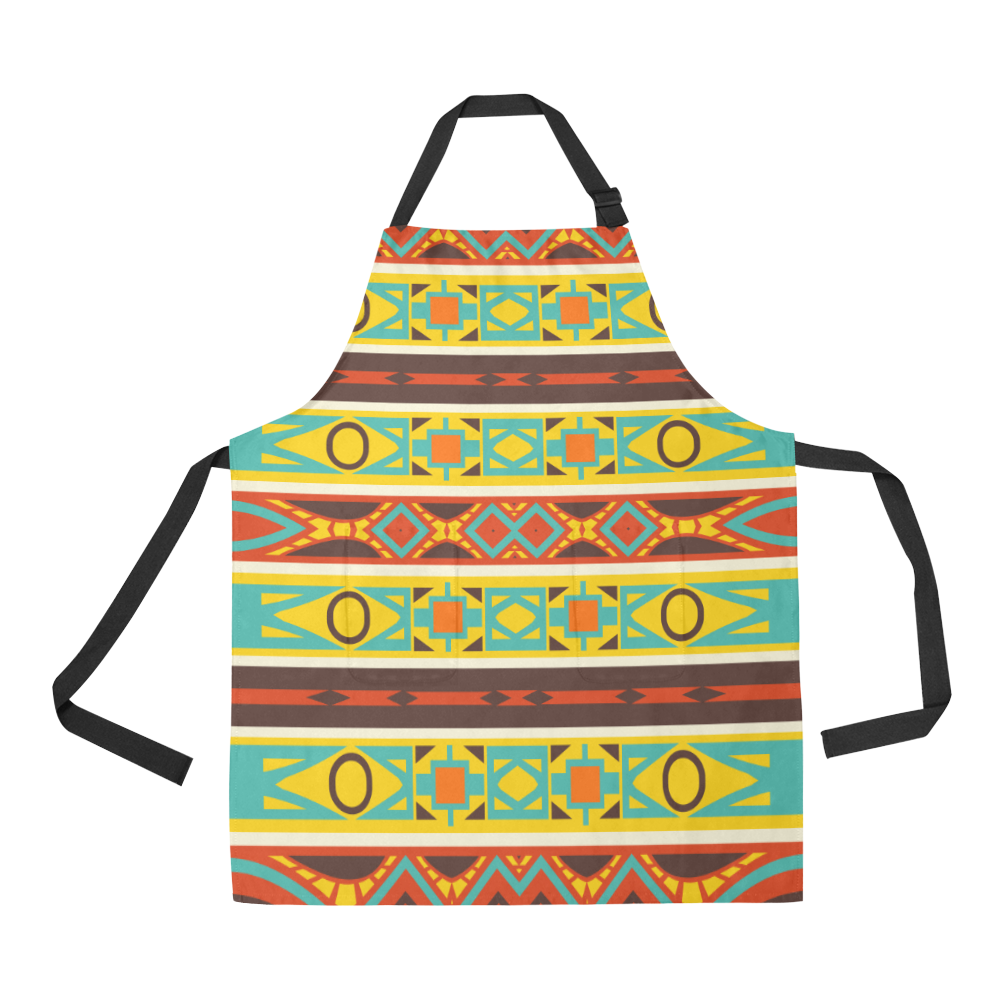 Ovals rhombus and squares All Over Print Apron