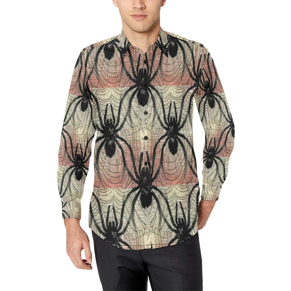Halloween Spider by Artdream Men's All Over Print Casual Dress Shirt (Model T61)