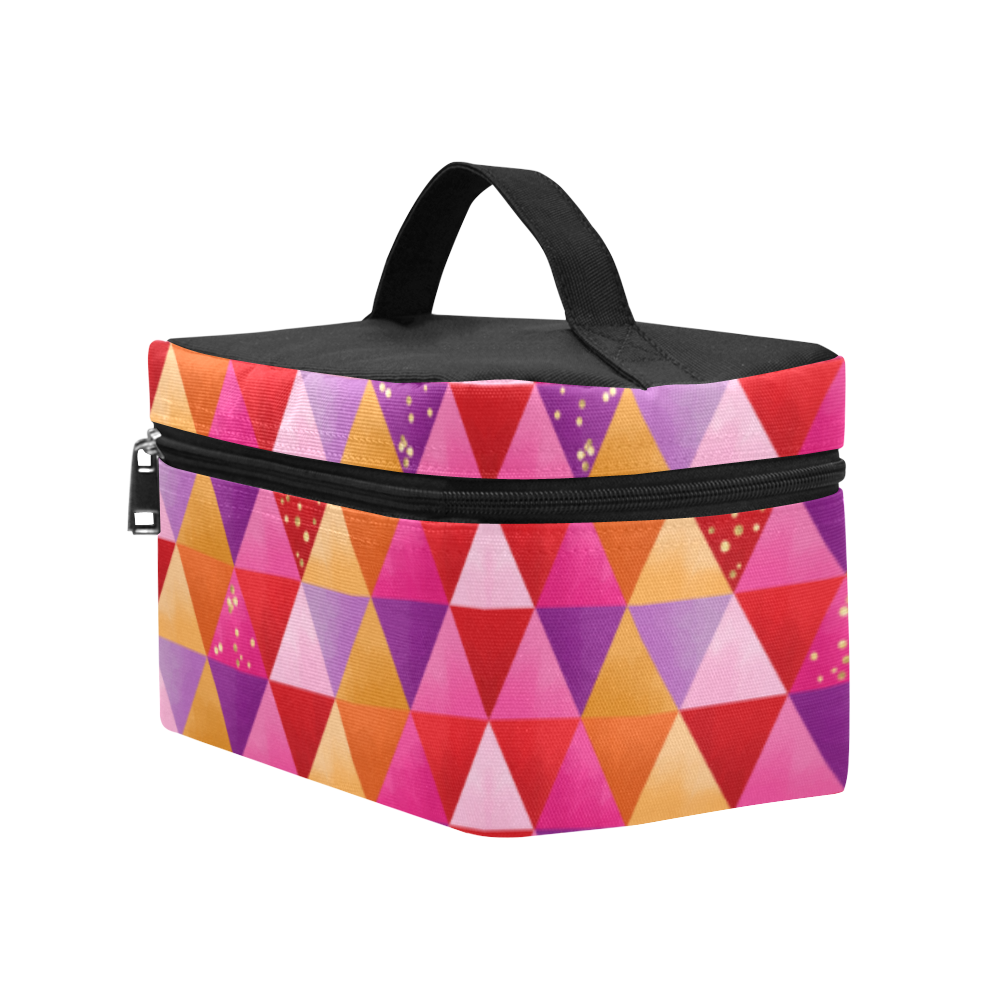 Triangle Pattern - Red Purple Pink Orange Yellow Lunch Bag/Large (Model 1658)