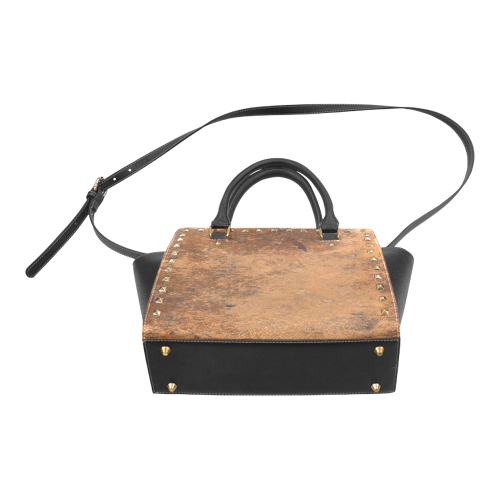 AGED LEATHER Rivet Shoulder Handbag (Model 1645)