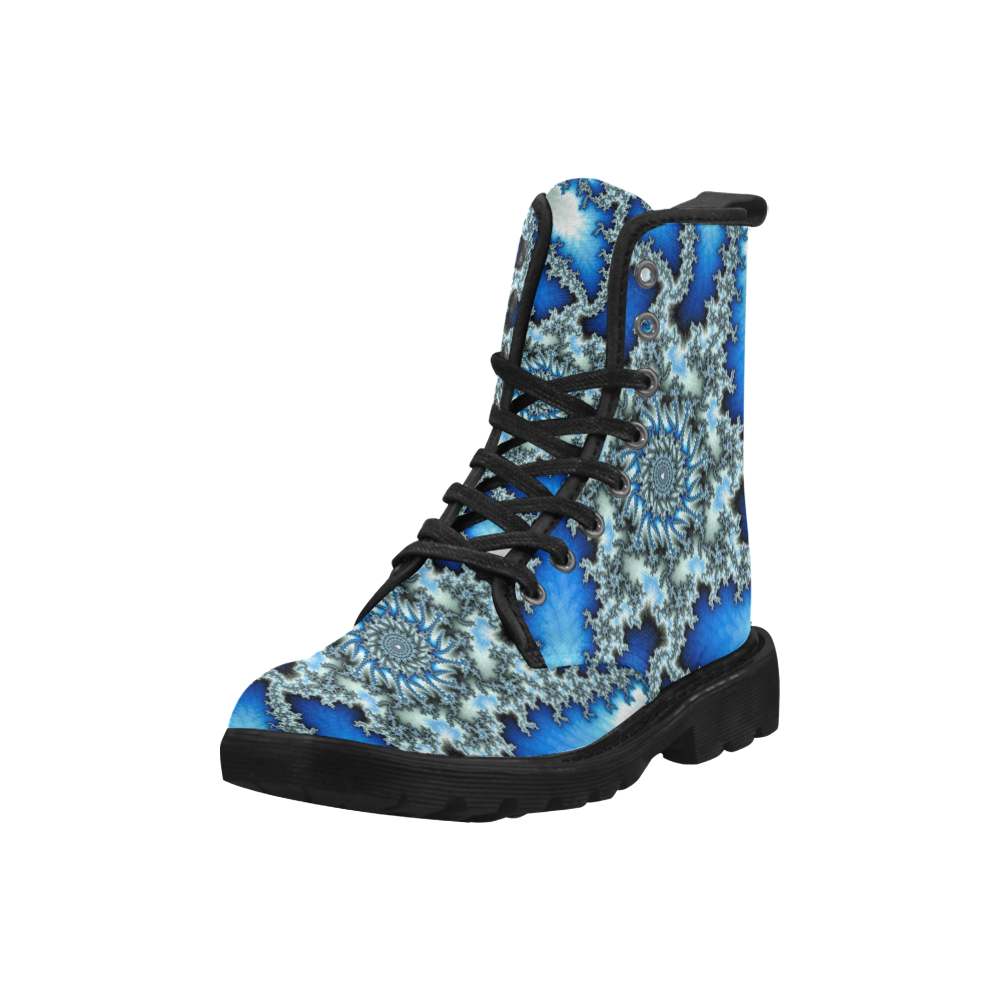 Cthulhu Star Blaze Blue Martin Boots for Men (Black) (Model 1203H)