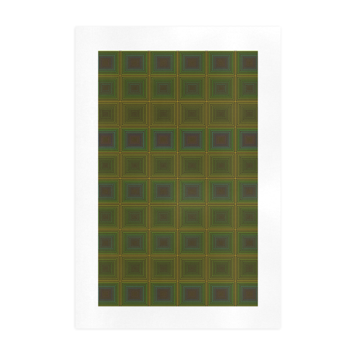 Green violet multicolored multiple squares Art Print 19‘’x28‘’