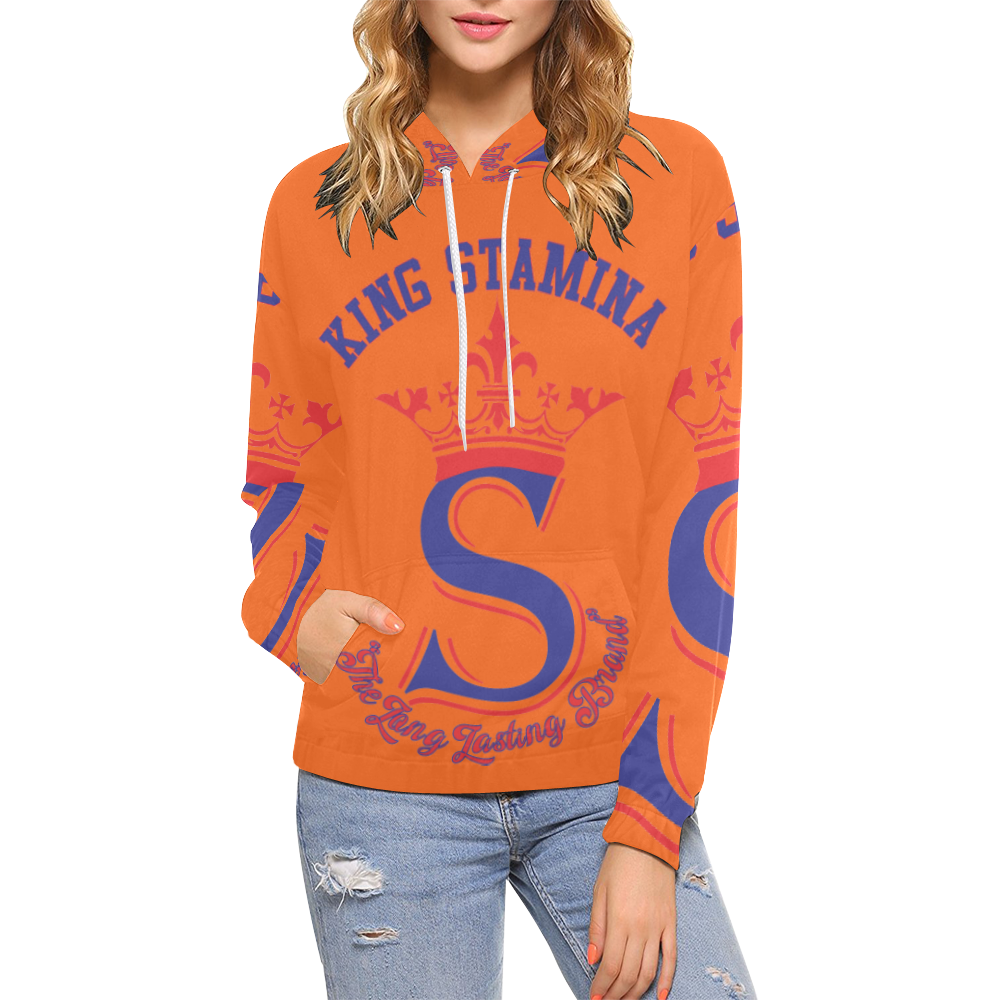 orange 7 KS Logo 2 07 JAN 2019 All Over Print Hoodie for Women (USA Size) (Model H13)