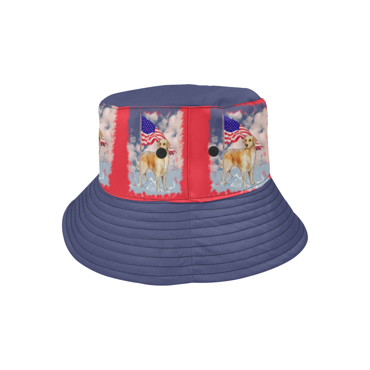 Golden Retriever with Flag bucket hat All Over Print Bucket Hat