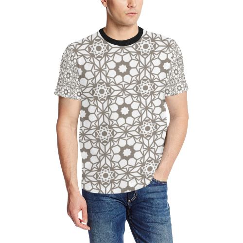 Islamic style Men's All Over Print T-Shirt (Solid Color Neck) (Model T63)