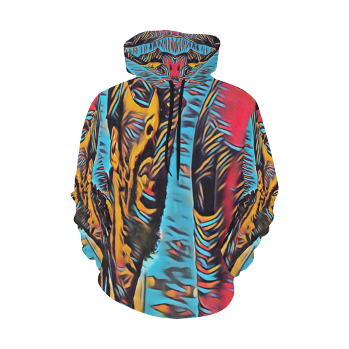 Jammer Fan Art Hoodie - Multicolor - Cool Wave and Jagger Scene All Over Print Hoodie for Women (USA Size) (Model H13)