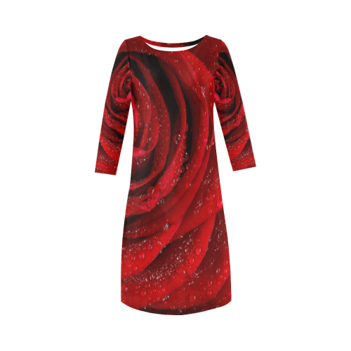 Red rosa Round Collar Dress (D22)