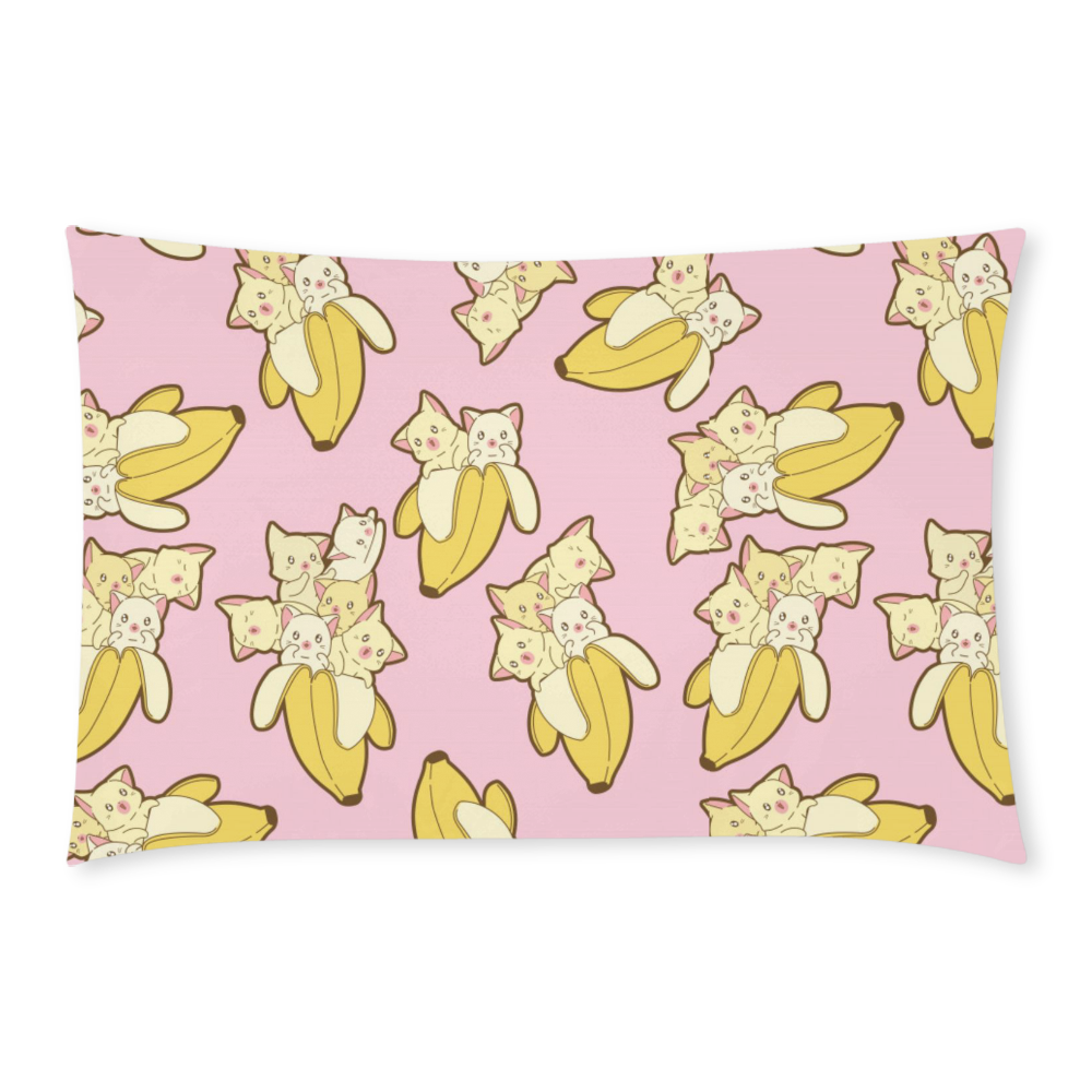 Cats And Bananas Pattern 3-Piece Bedding Set