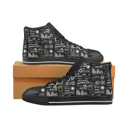 Band Logo Pattern High Top Canvas Shoes for Kid (Model 017)