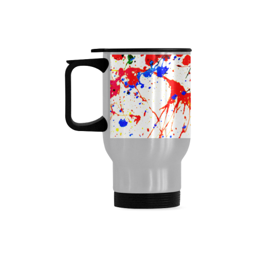 Blue & Red Paint Splatter Travel Mug (14oz)