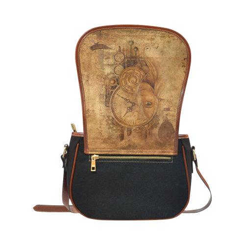 A Time Travel Of STEAMPUNK 1 Saddle Bag/Small (Model 1649)(Flap Customization)