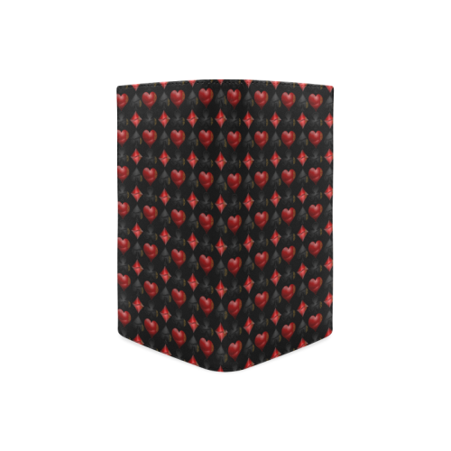 Black and Red Casino Poker Card Shapes on Black Women's Leather Wallet (Model 1611)