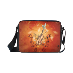 Music, violin with dove Classic Cross-body Nylon Bags (Model 1632)