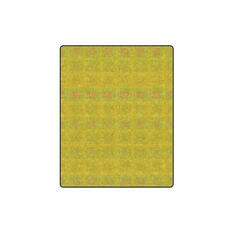 Golden reddish multicolored multiple squares Blanket 40"x50"