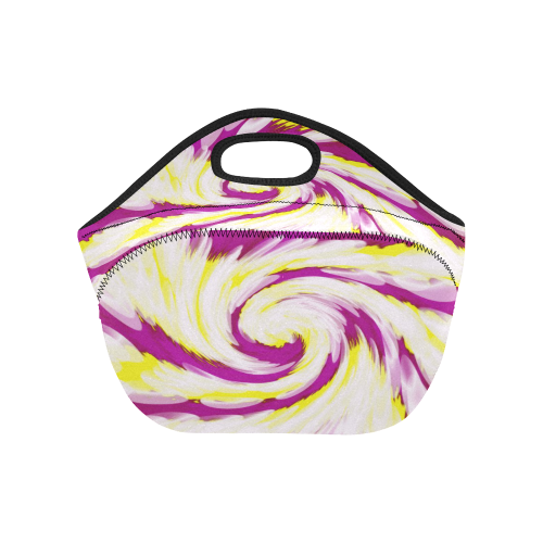 Pink Yellow Tie Dye Swirl Abstract Neoprene Lunch Bag/Small (Model 1669)