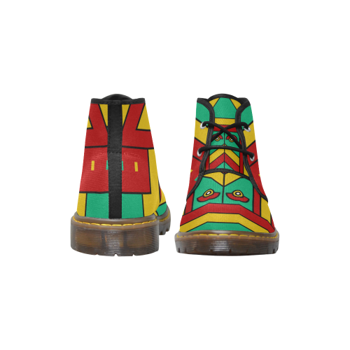 Aztec Spiritual Tribal Women's Canvas Chukka Boots/Large Size (Model 2402-1)