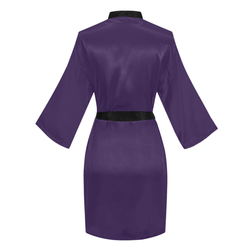 color Russian violet Long Sleeve Kimono Robe