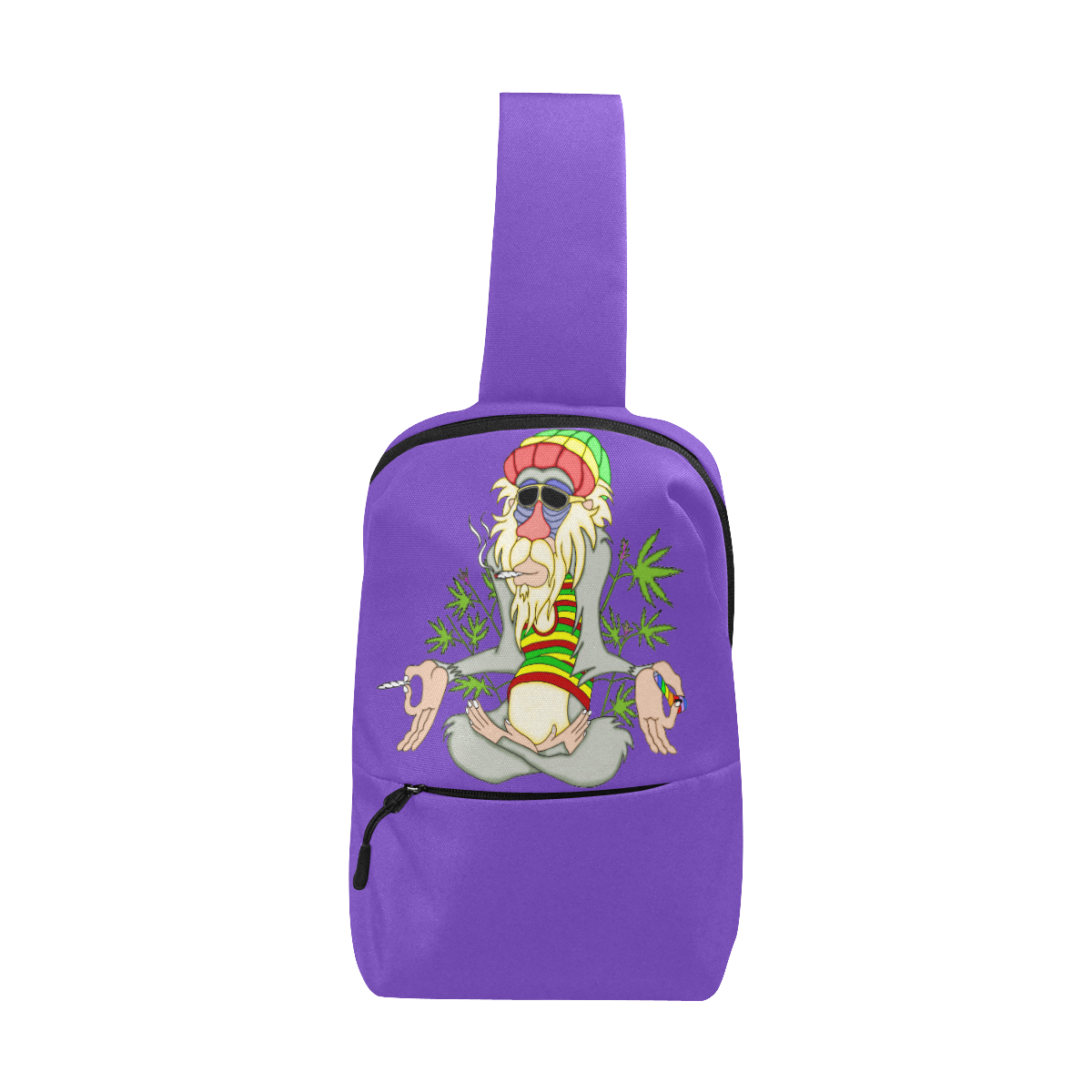 Hippie Ganja Guru Purple Chest Bag (Model 1678)