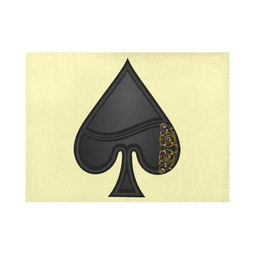 Spade Symbol Las Vegas Playing Card Shape on Yellow Placemat 14’’ x 19’’
