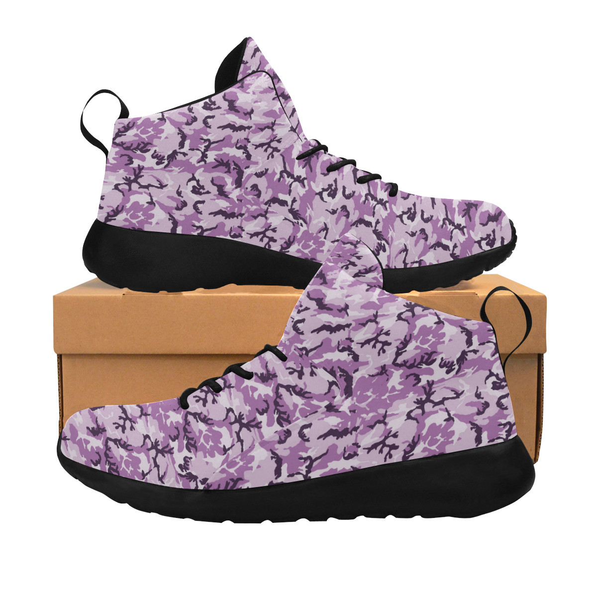 Woodland Pink Purple Camouflage Women's Chukka Training Shoes (Model 57502)
