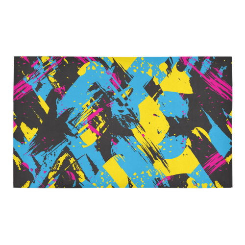 Colorful paint stokes on a black background Azalea Doormat 30" x 18" (Sponge Material)