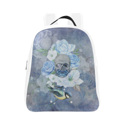 Gothic Skull With Butterfly School Backpack (Model 1601)(Small)