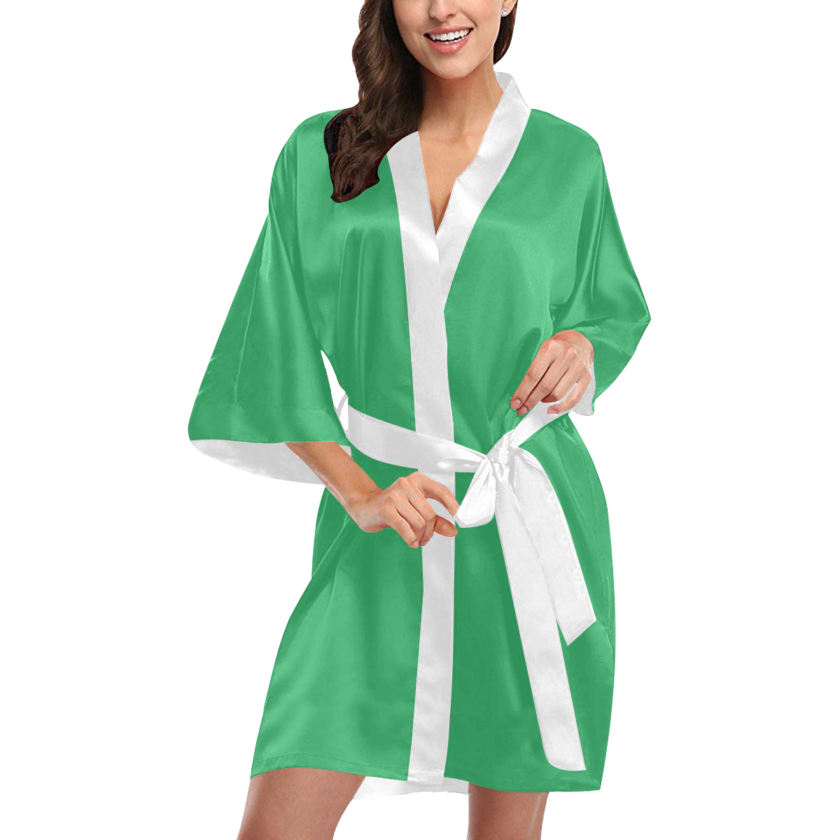 color medium sea green Kimono Robe