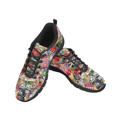 Gamblers Delight - Las Vegas Icons Women's Breathable Running Shoes/Large (Model 055)