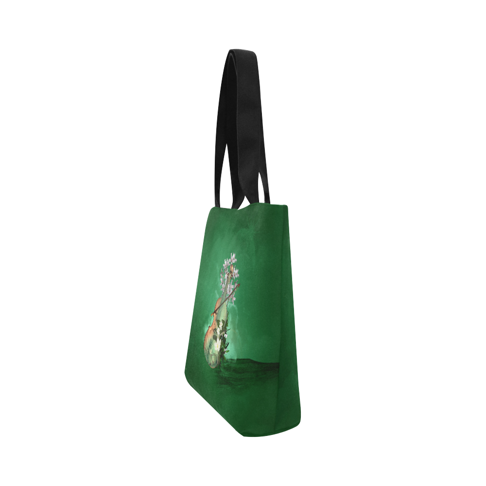 Violin with flowers Canvas Tote Bag (Model 1657)
