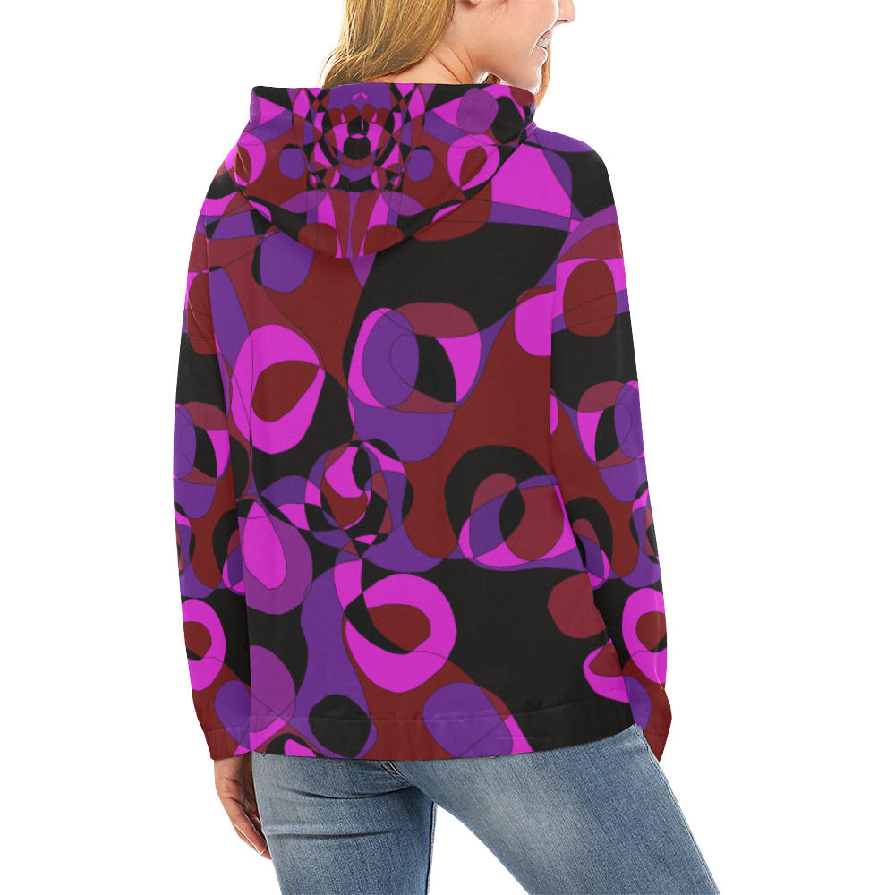 Abstract #18 All Over Print Hoodie for Women (USA Size) (Model H13)