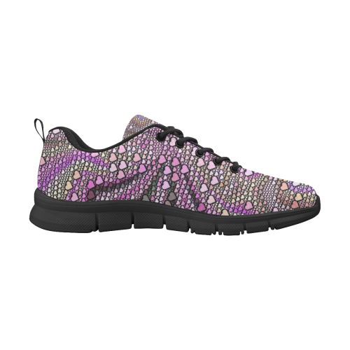 hearts everywhere C by JamColors Women's Breathable Running Shoes/Large (Model 055)