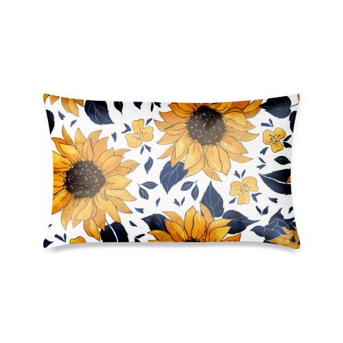 16"X24" Sunflowers Pillow Cases Custom Zippered Pillow Case 16"x24"(One Side Printing)