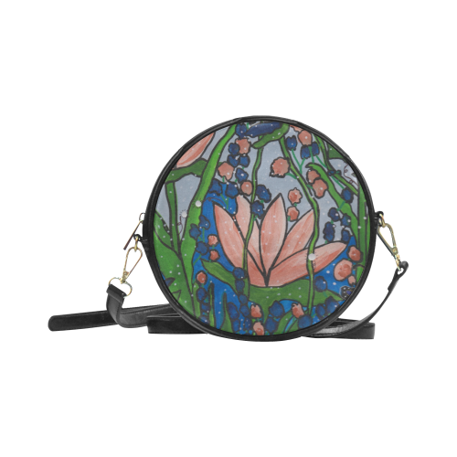 Flower Art Round Sling Bag (Model 1647)