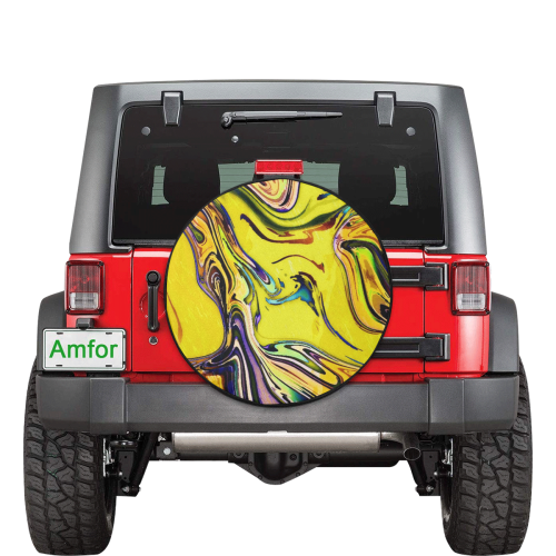 Yellow marble 30 Inch Spare Tire Cover