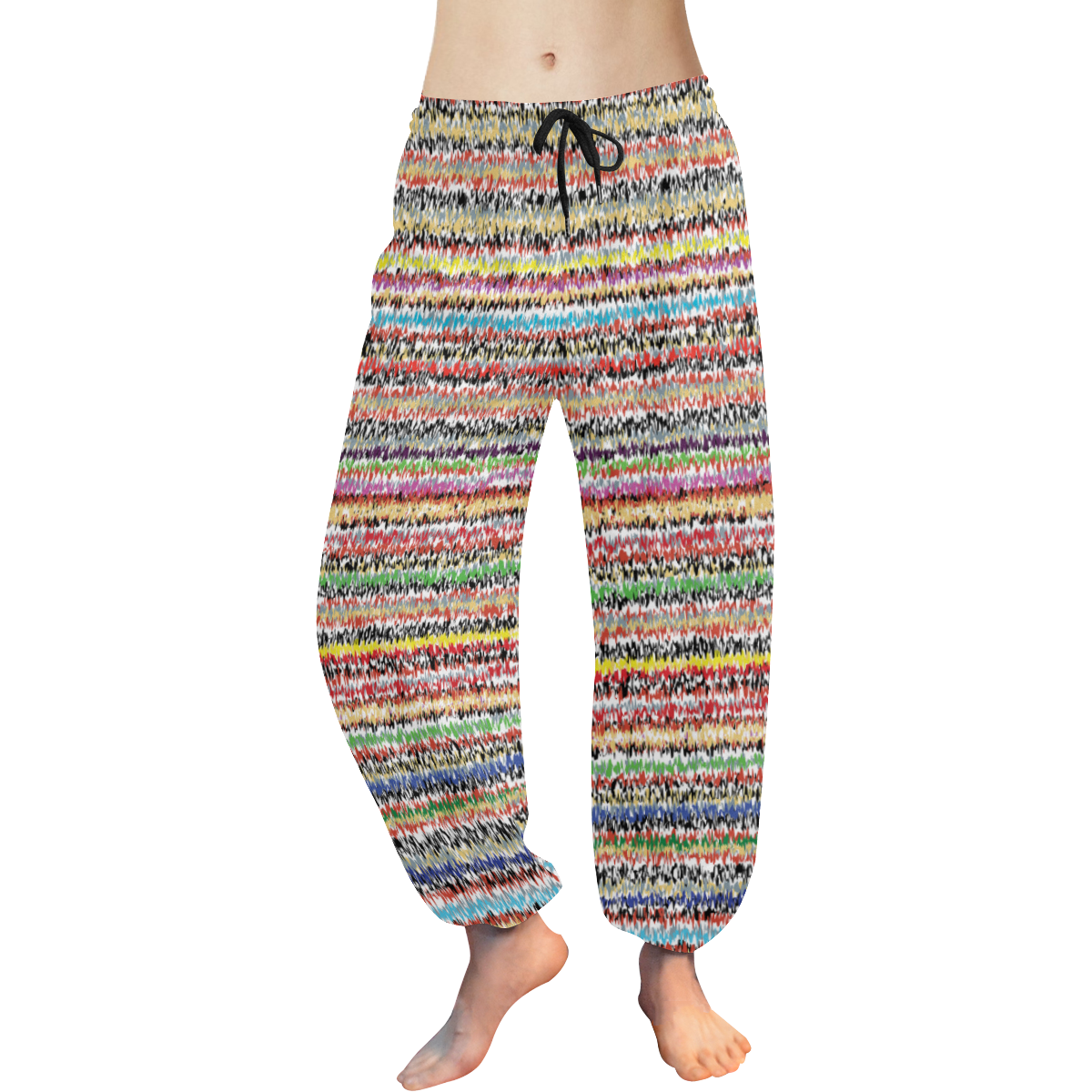 Patterns of colorful lines Women's All Over Print Harem Pants (Model L18)