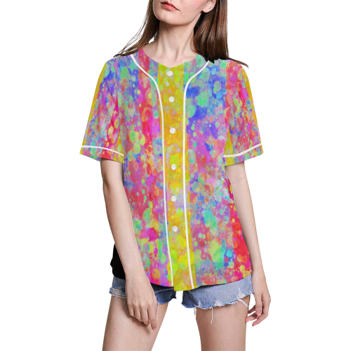 funky texture stripes All Over Print Baseball Jersey for Women (Model T50)