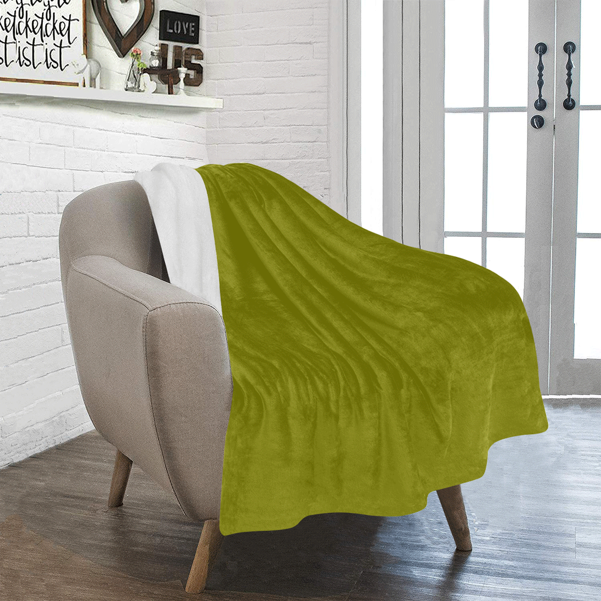 color olive Ultra-Soft Micro Fleece Blanket 30''x40''