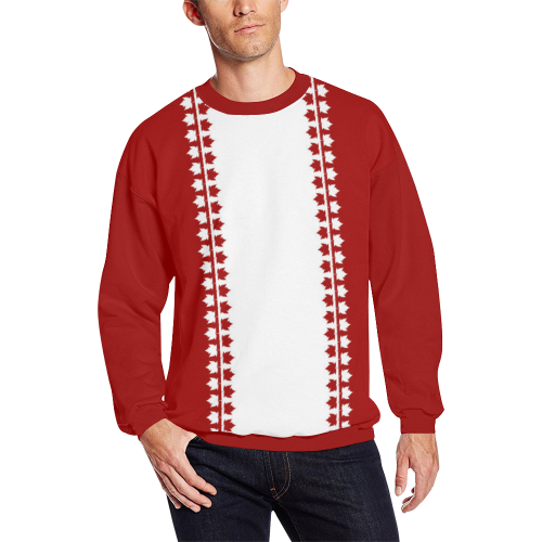 Classic Canada Souvenir Sweatshirts Men's Oversized Fleece Crew Sweatshirt (Model H18)