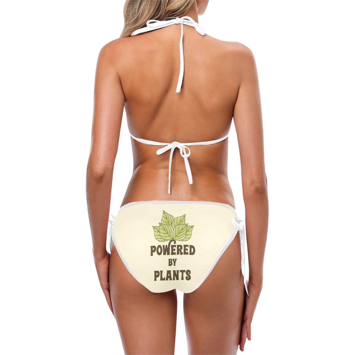 Powered by Plants (vegan) Custom Bikini Swimsuit (Model S01)