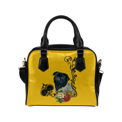 Romantic Old School Pug Shoulder Handbag (Model 1634)