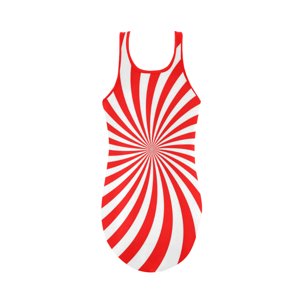 PEPPERMINT TUESDAY SWIRL Vest One Piece Swimsuit (Model S04)