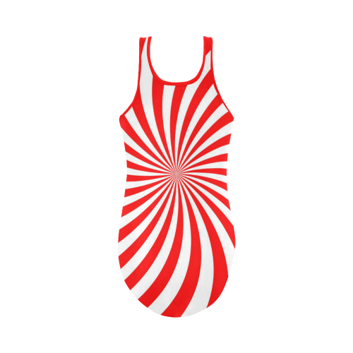 PEPPERMINT TUESDAY SWIRL Vest One Piece Swimsuit (Model S04)