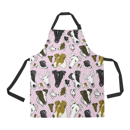 Smooth fox Terrier Plaid pink All Over Print Apron
