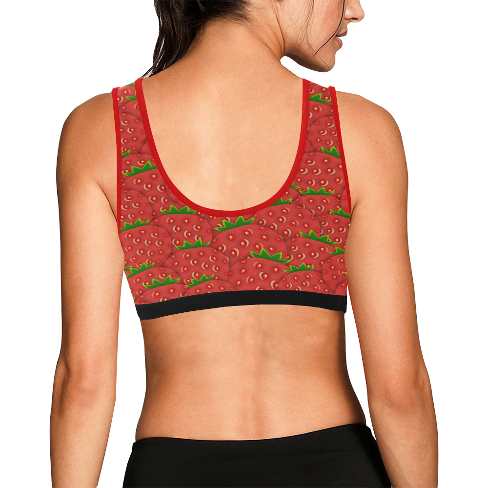 Strawberry Patch Women's All Over Print Sports Bra (Model T52)