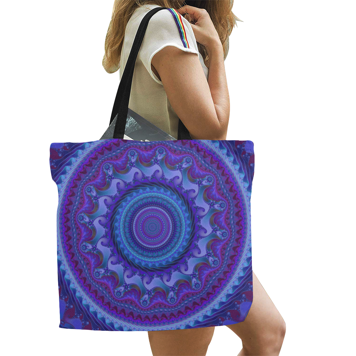 MANDALA PASSION OF LOVE All Over Print Canvas Tote Bag/Large (Model 1699)